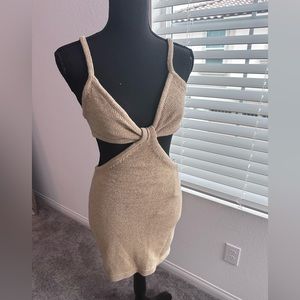 Tan cut out dress size Small NWT